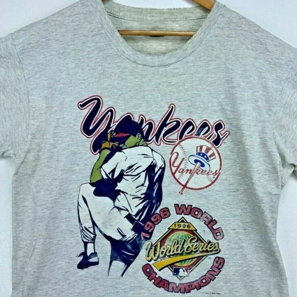 1996 New York Yankees World Series Mills Gray Shirt  Friend Family Tee - Picture 1 of 4